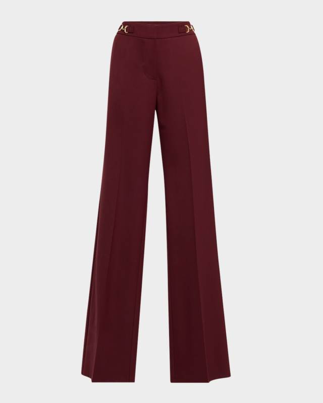 Quartier Mid-Rise Pants with Chain Detail